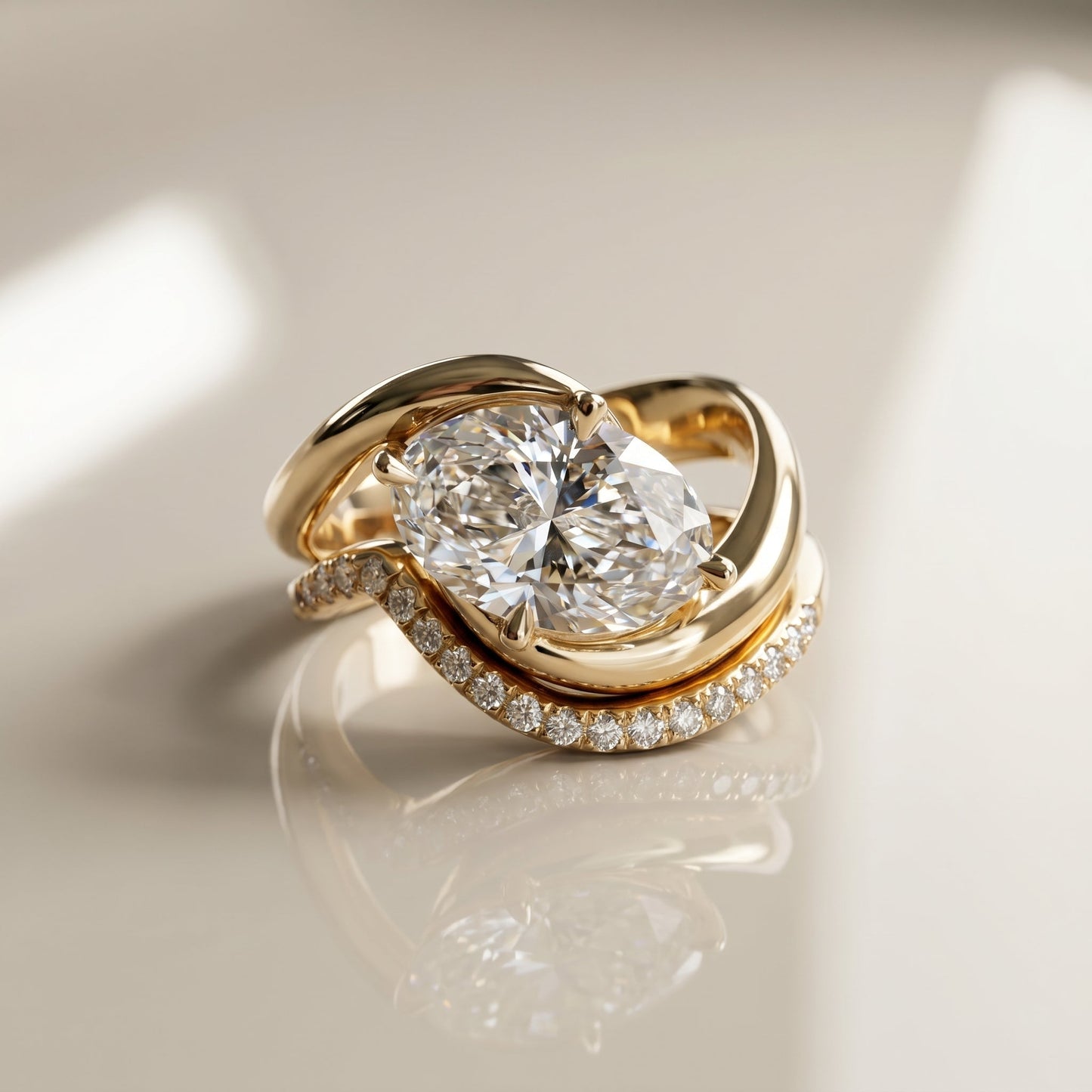1.0 CT Round Solitaire Moissanite Diamond Bridal Ring Set