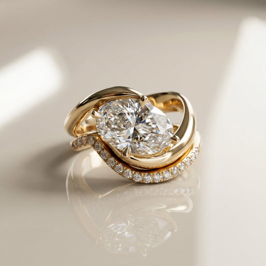1.0 CT Round Solitaire Moissanite Diamond Bridal Ring Set