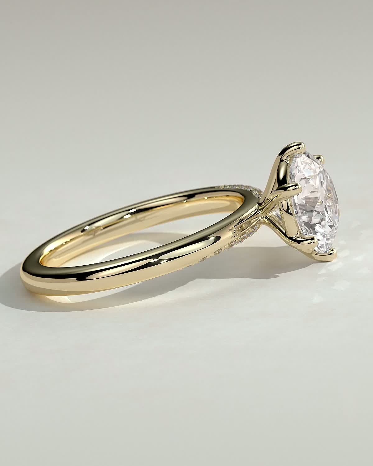 Round Halo, Pave & Split Shank Engagement Ring – 1.93 CT Lab Grown Diamond
