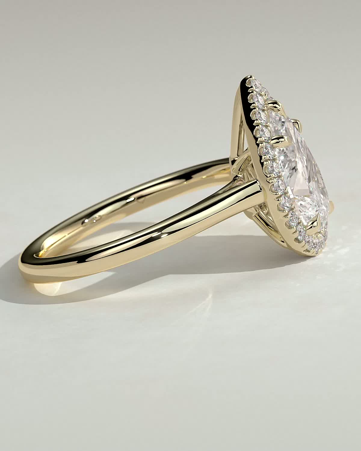 Round Halo, Pave & Split Shank Engagement Ring – 1.93 CT Lab Grown Diamond