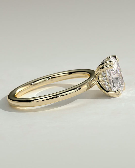 Round Halo, Pave & Split Shank Engagement Ring – 1.93 CT Lab Grown Diamond