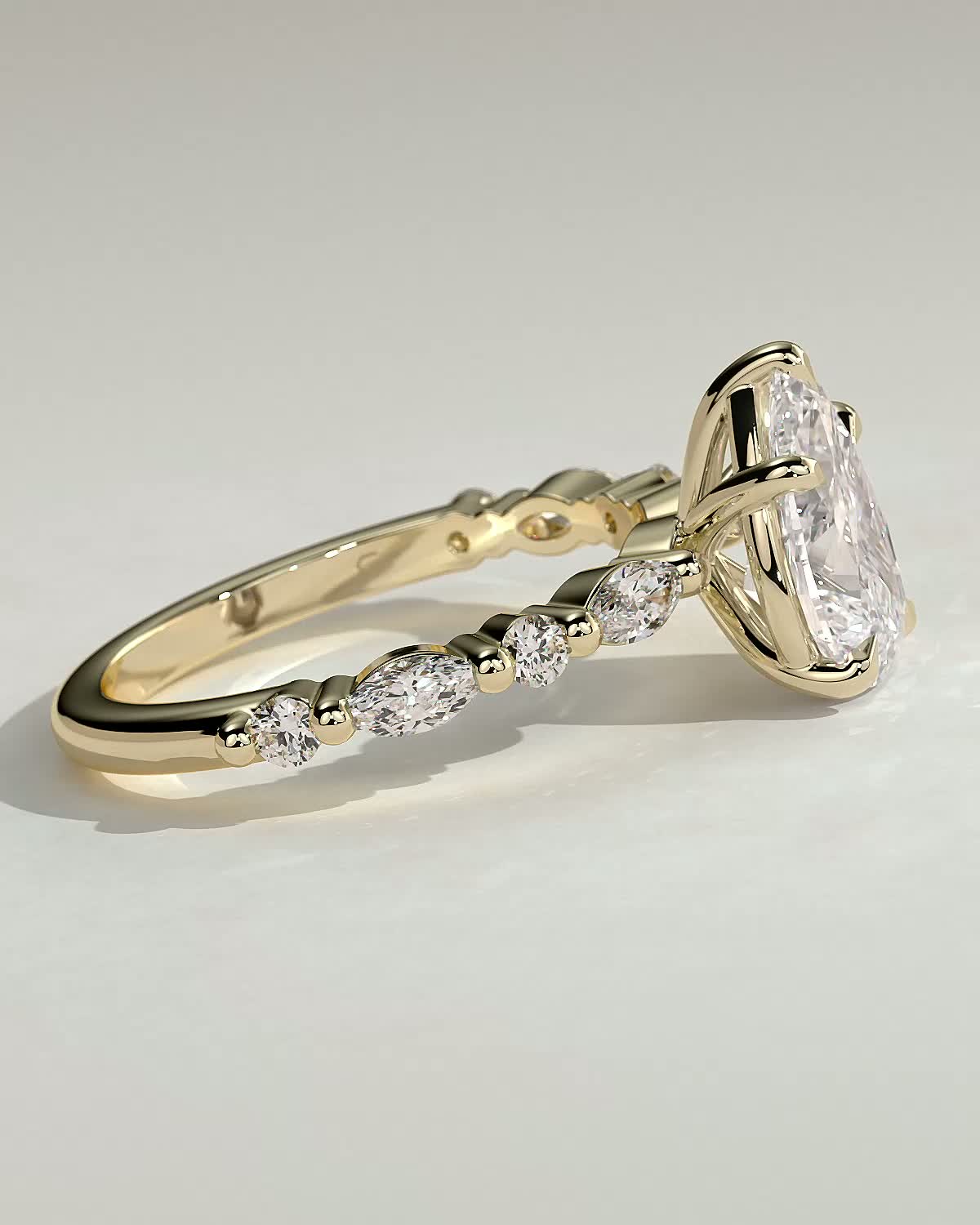 Round Halo, Pave & Split Shank Engagement Ring – 1.93 CT Lab Grown Diamond