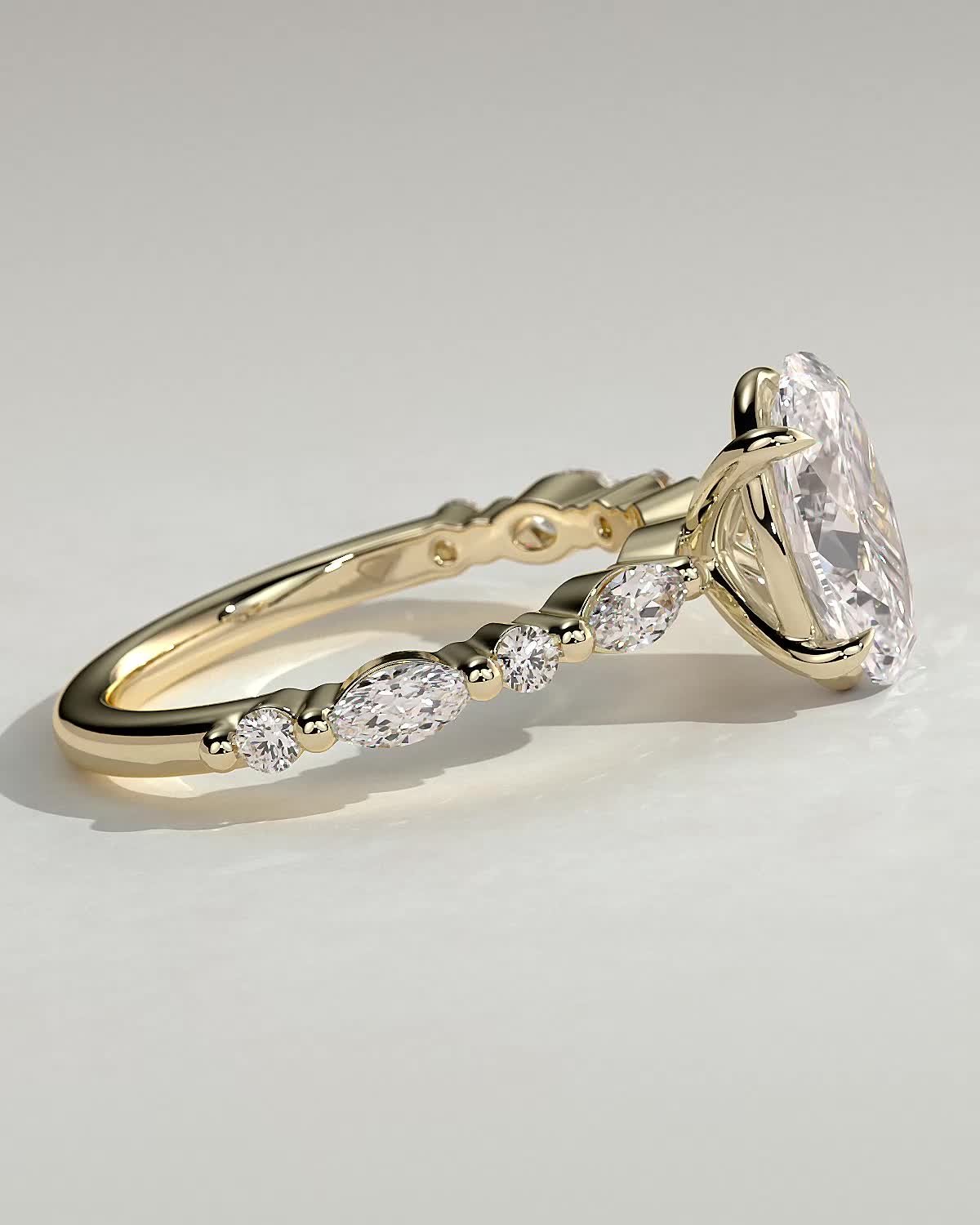 Round Halo, Pave & Split Shank Engagement Ring – 1.93 CT Lab Grown Diamond