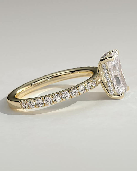 Round Halo, Pave & Split Shank Engagement Ring – 1.93 CT Lab Grown Diamond