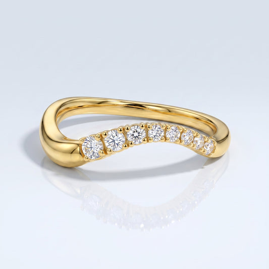 0.2 TCW Round Diamond Half Eternity DEF/VVS Lab Grown Wedding Band