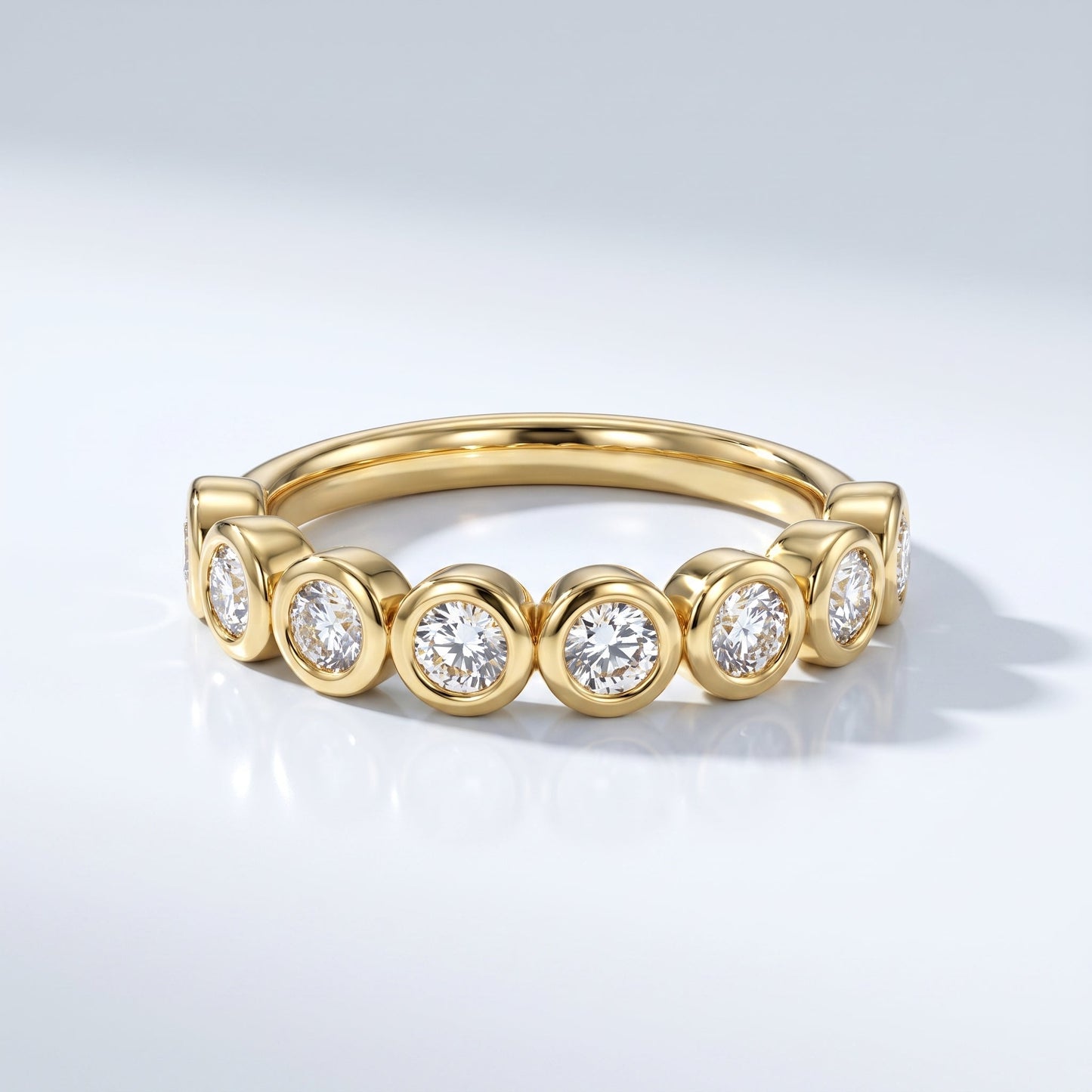 0.2 TCW Round Diamond Half Eternity DEF/VVS Lab Grown Wedding Band