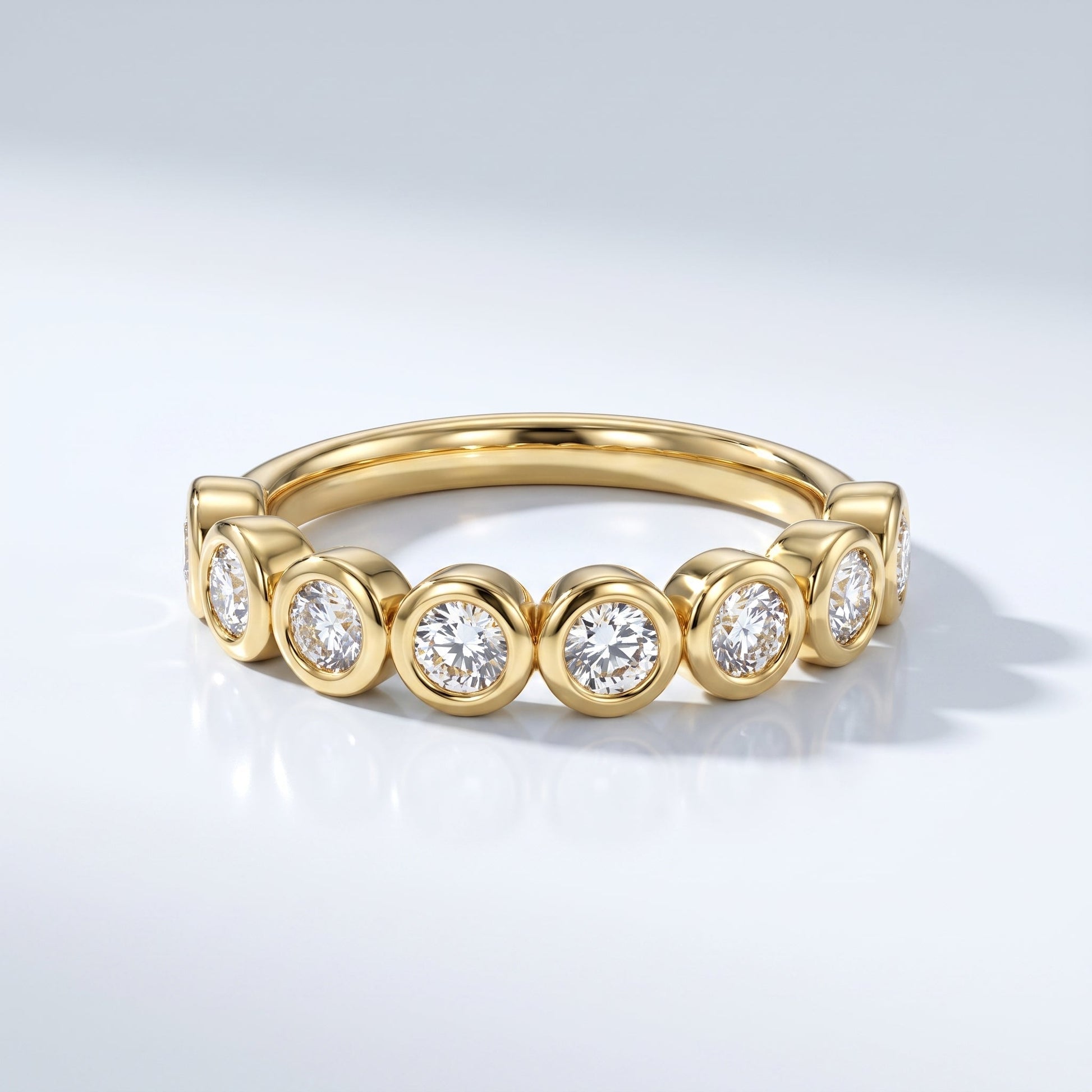 0.2 TCW Round Diamond Half Eternity DEF/VVS Lab Grown Wedding Band