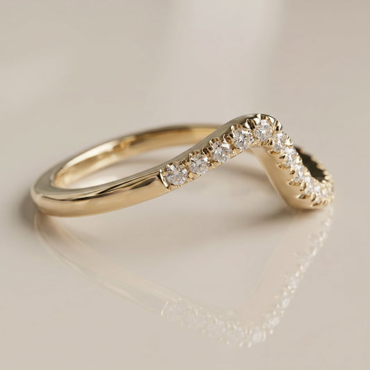 0.13 TCW Round Twisted DEF/VVS Lab Grown Diamond Wedding Band