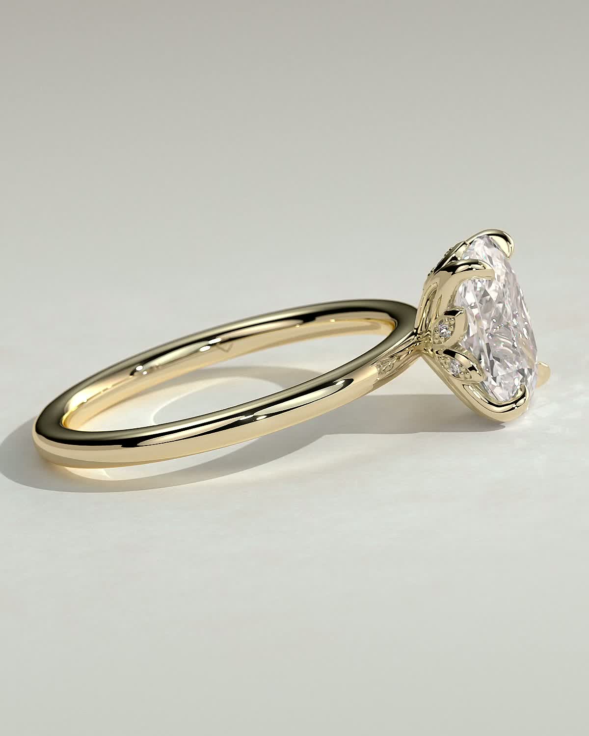 Round Halo, Pave & Split Shank Engagement Ring – 1.93 CT Lab Grown Diamond