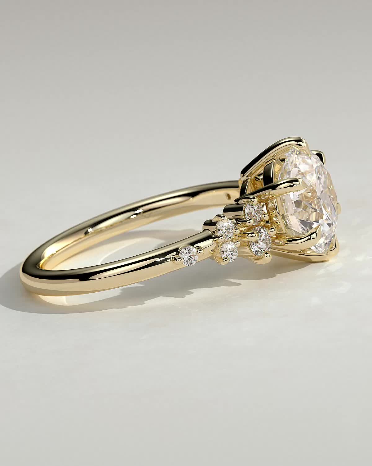 Round Halo, Pave & Split Shank Engagement Ring – 1.93 CT Lab Grown Diamond