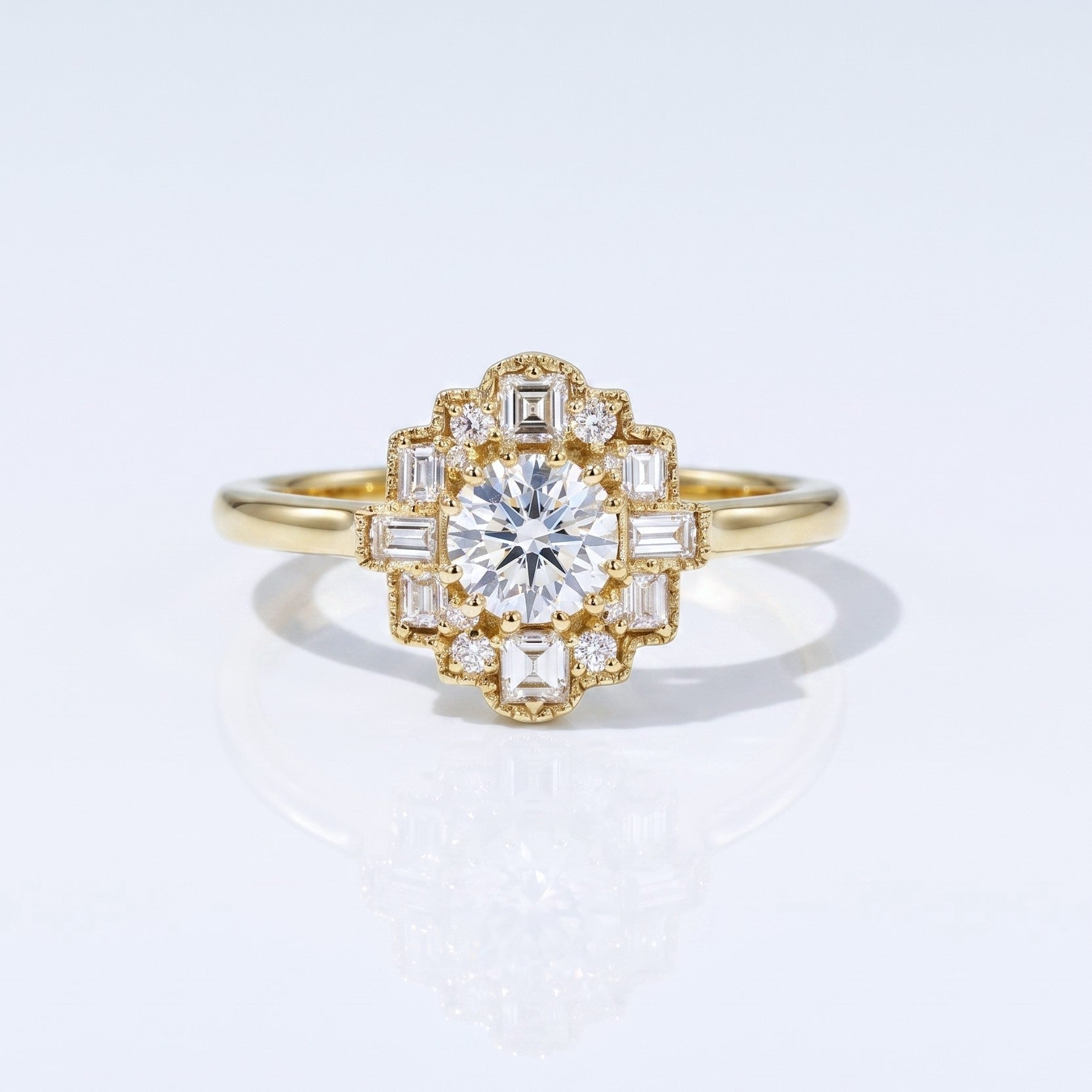 Marquise Swirl Solitaire Engagement Ring – 1 CT Lab Grown Diamond