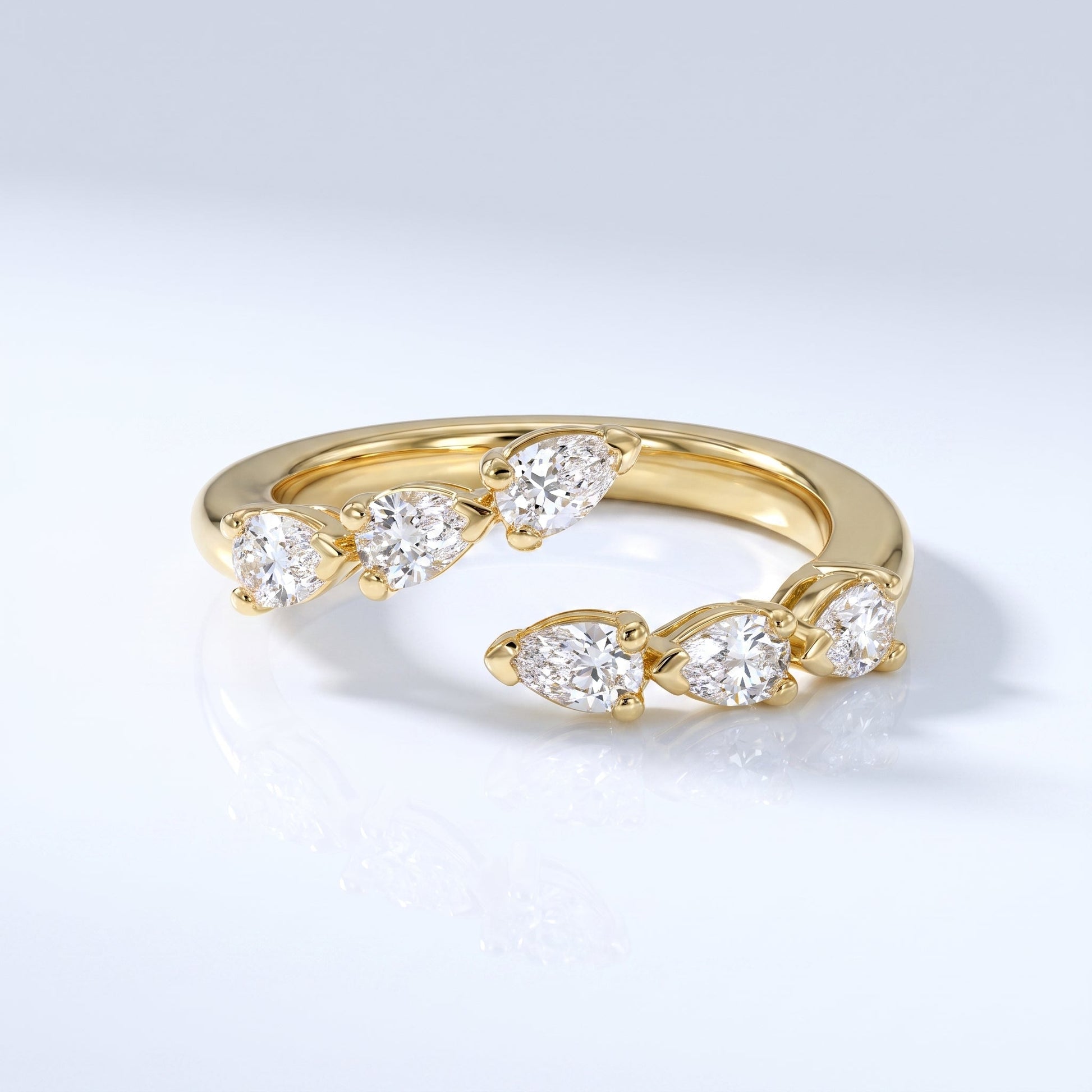 0.2 TCW Round Diamond Half Eternity DEF/VVS Lab Grown Wedding Band