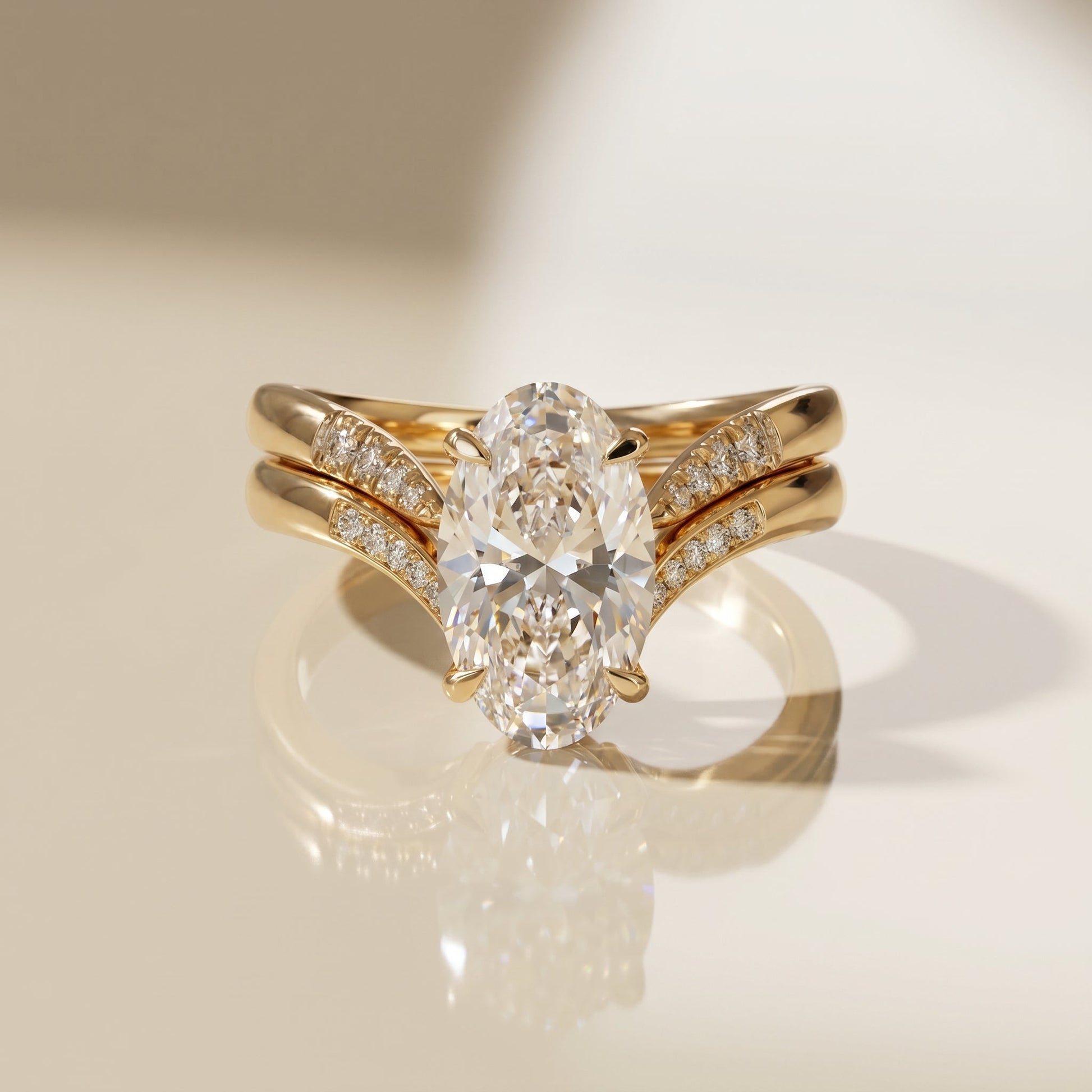 1.0 CT Round Solitaire Moissanite Diamond Bridal Ring Set