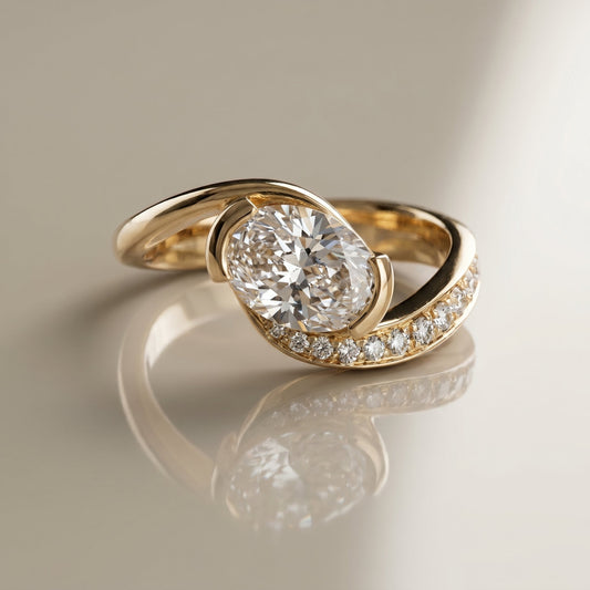 Oval Solitaire Engagement Ring – 2 CT Lab Grown Diamond