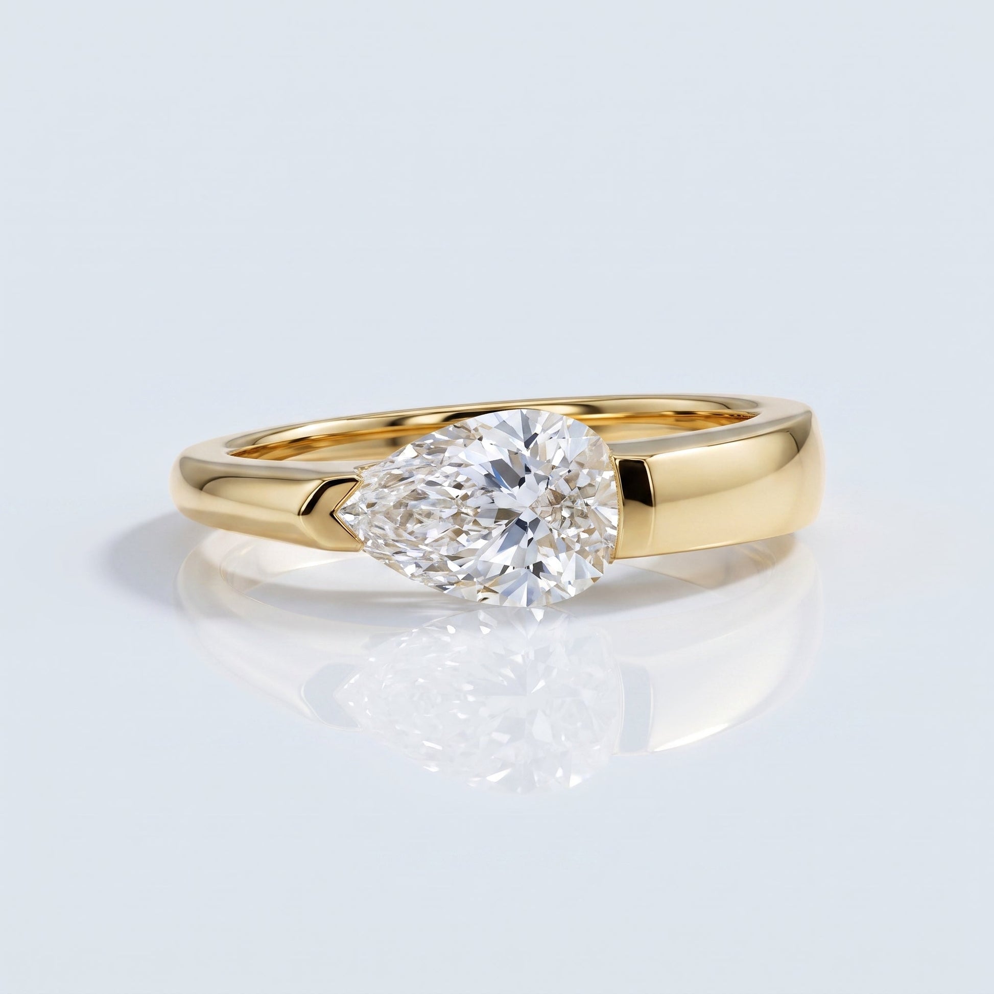 Marquise Swirl Solitaire Engagement Ring – 1 CT Lab Grown Diamond