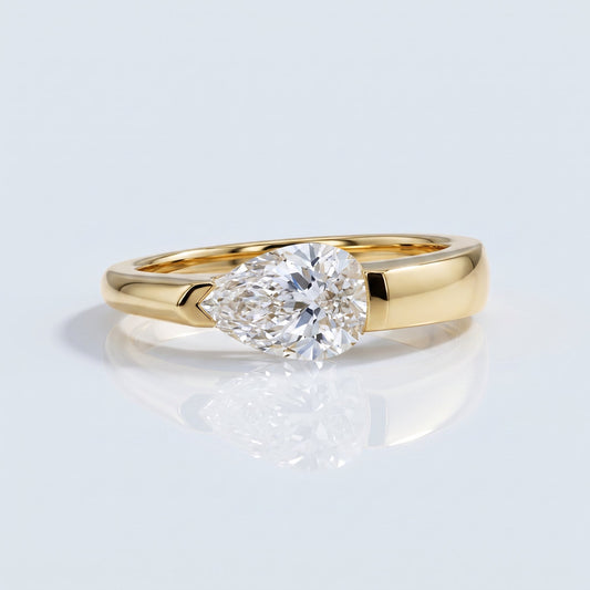 Marquise Swirl Solitaire Engagement Ring – 1 CT Lab Grown Diamond