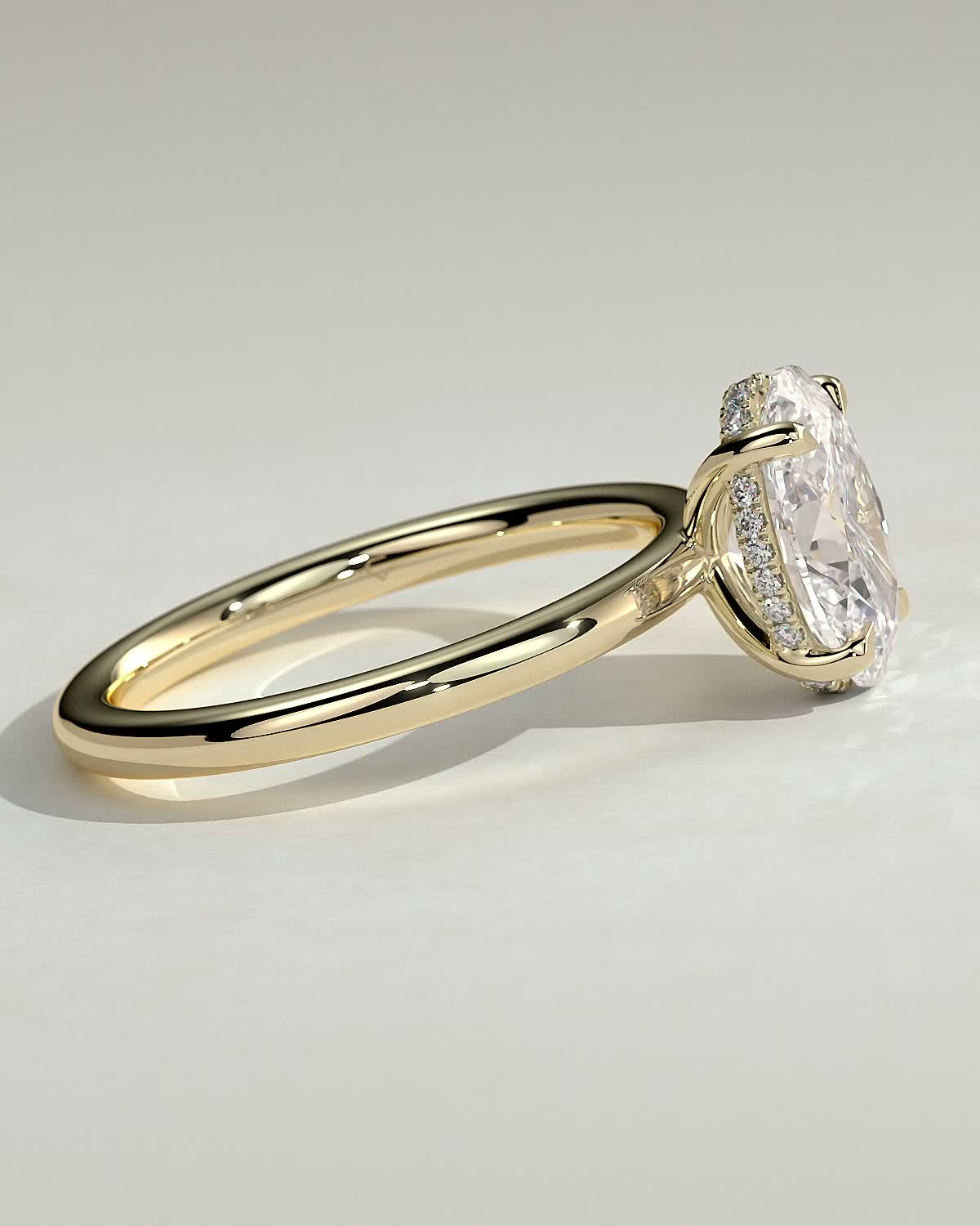 Round Halo, Pave & Split Shank Engagement Ring – 1.93 CT Lab Grown Diamond