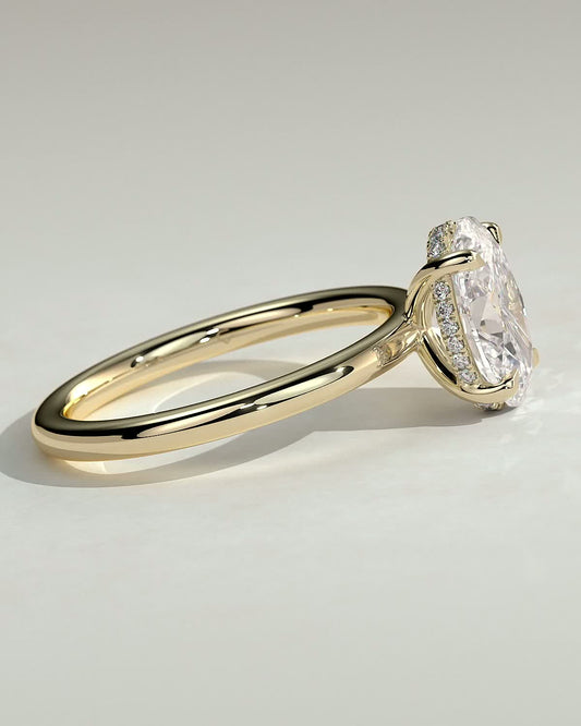 Round Halo, Pave & Split Shank Engagement Ring – 1.93 CT Lab Grown Diamond