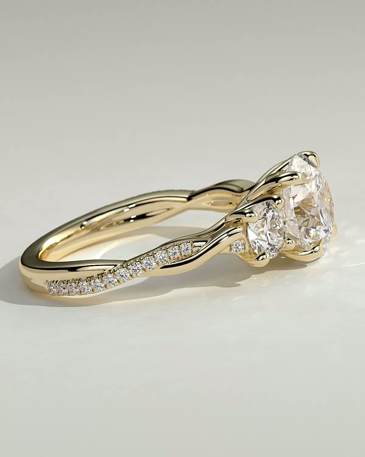 Round Halo, Pave & Split Shank Engagement Ring – 1.93 CT Lab Grown Diamond