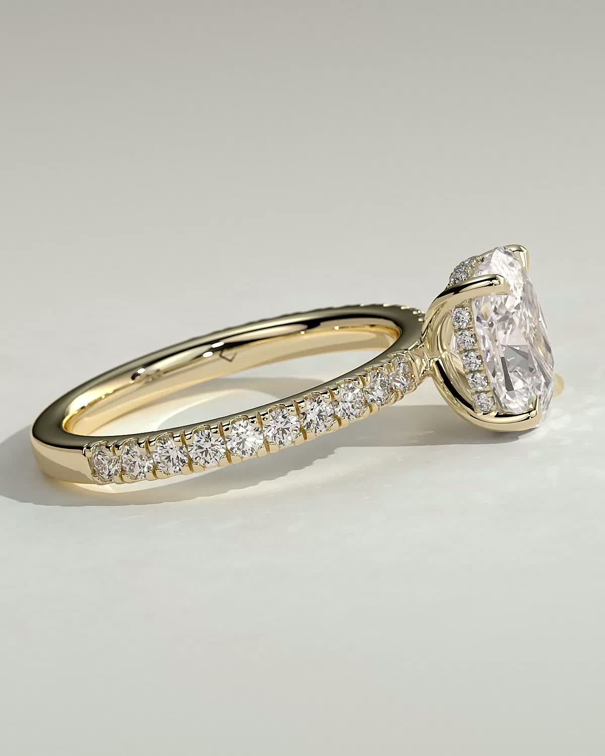 Round Halo, Pave & Split Shank Engagement Ring – 1.93 CT Lab Grown Diamond