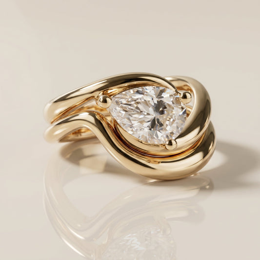 1.0 CT Round Solitaire Moissanite Diamond Bridal Ring Set