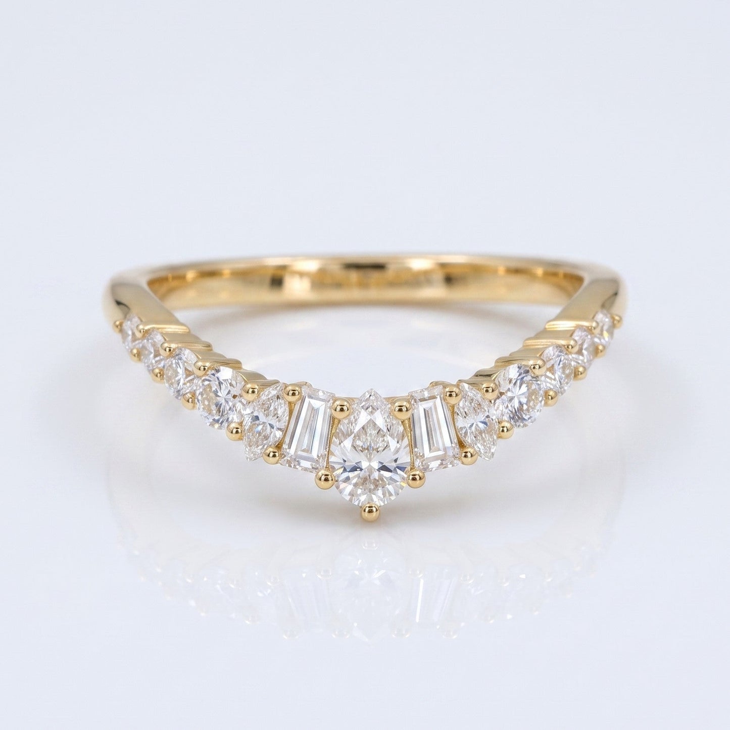 0.2 TCW Round Diamond Half Eternity DEF/VVS Lab Grown Wedding Band