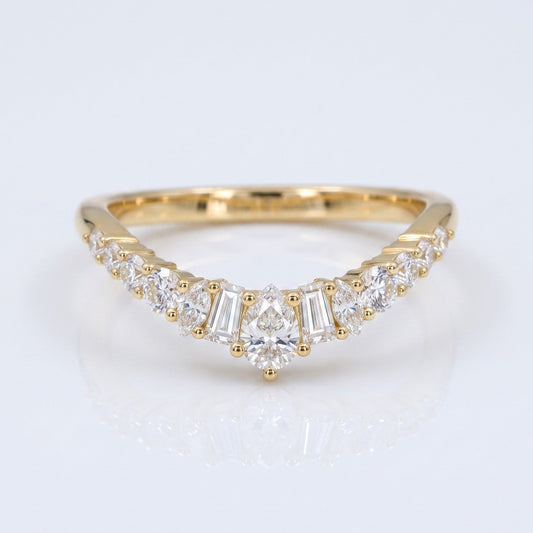 0.2 TCW Round Diamond Half Eternity DEF/VVS Lab Grown Wedding Band