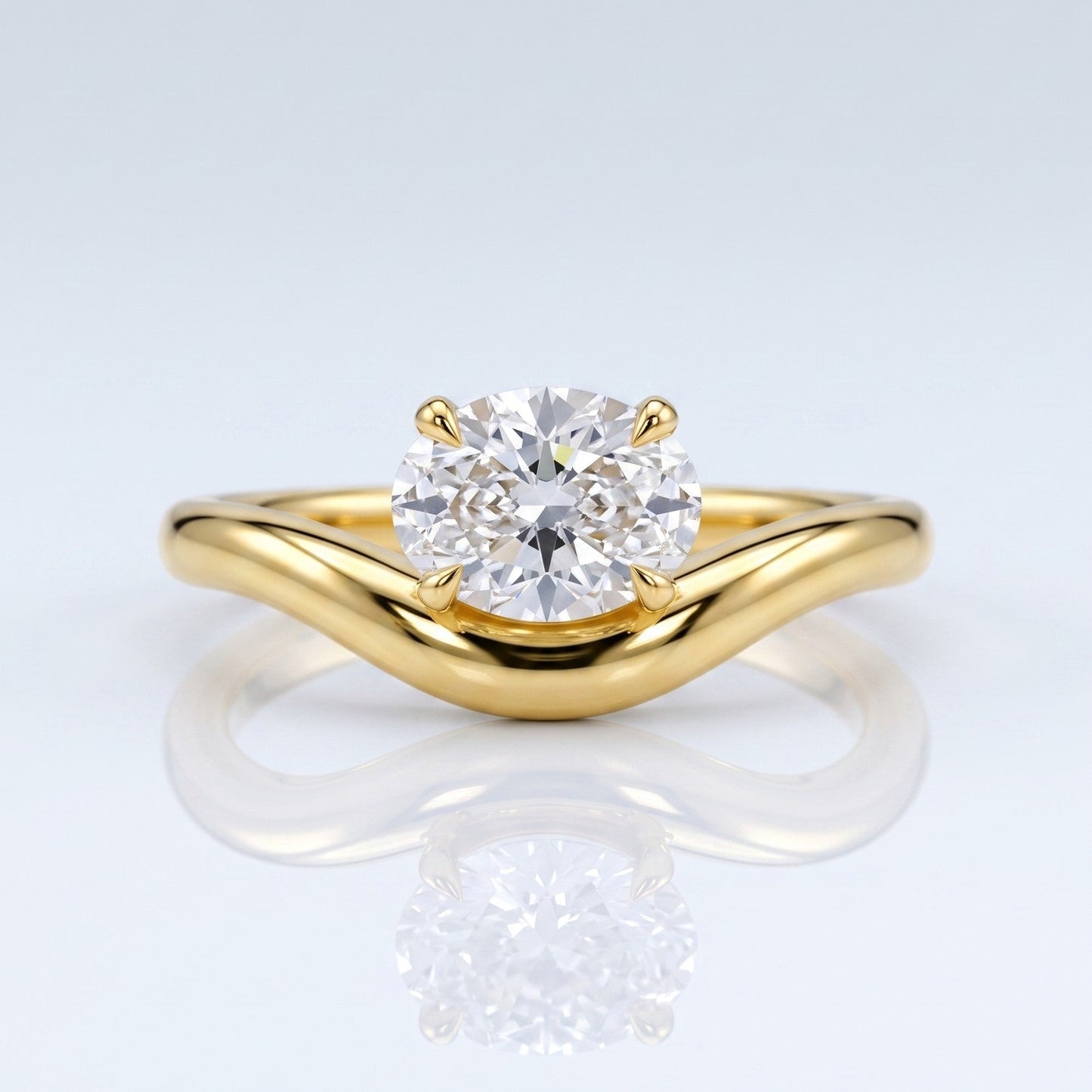 Marquise Swirl Solitaire Engagement Ring – 1 CT Lab Grown Diamond