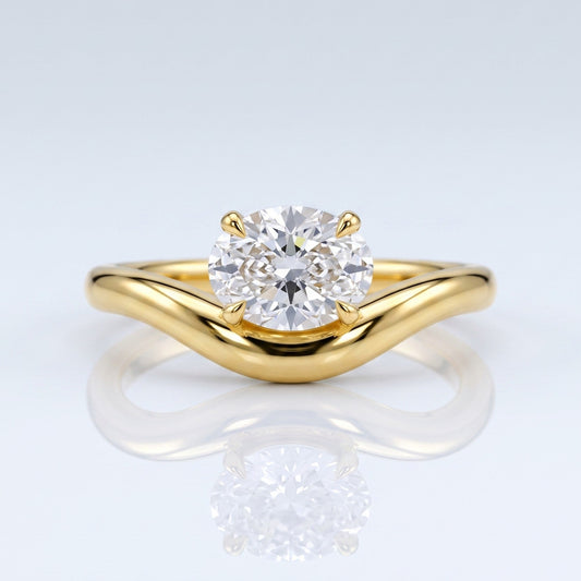 Marquise Swirl Solitaire Engagement Ring – 1 CT Lab Grown Diamond