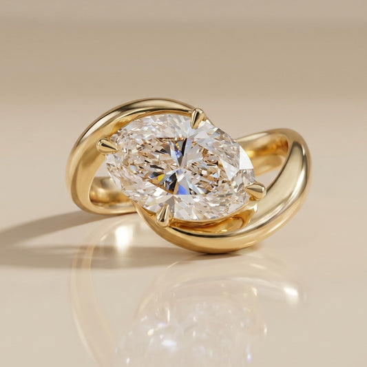 Oval Solitaire Engagement Ring – 2 CT Lab Grown Diamond