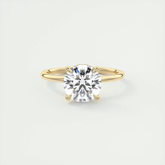 2 CT Round Hidden Halo CVD F/VS1 Diamond Engagement Ring 8