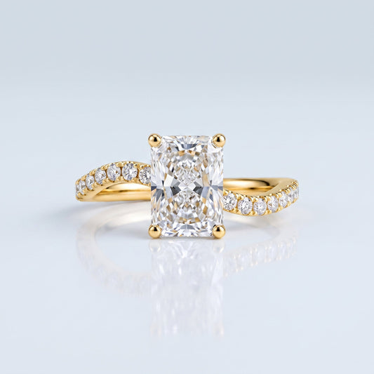 Marquise Swirl Solitaire Engagement Ring – 1 CT Lab Grown Diamond