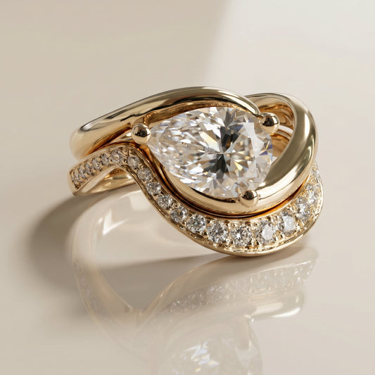 1.0 CT Round Solitaire Moissanite Diamond Bridal Ring Set