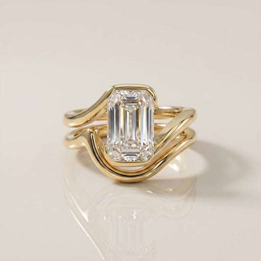 1.0 CT Round Solitaire Moissanite Diamond Bridal Ring Set