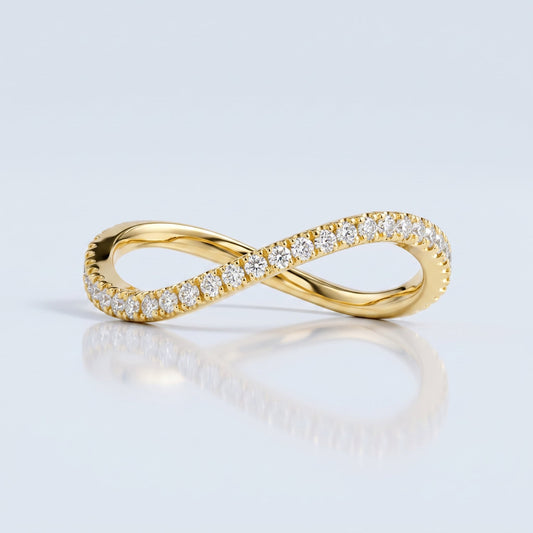0.2 TCW Round Diamond Half Eternity DEF/VVS Lab Grown Wedding Band