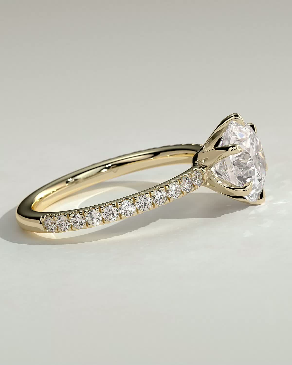 Round Halo, Pave & Split Shank Engagement Ring – 1.93 CT Lab Grown Diamond