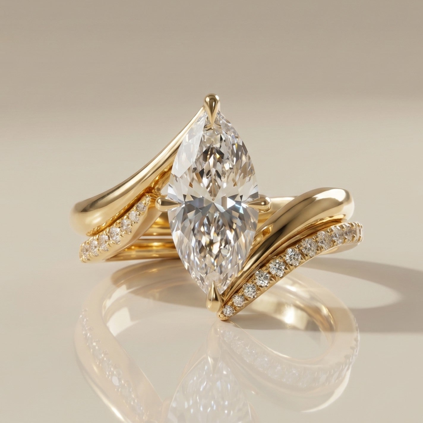 1.0 CT Round Solitaire Moissanite Diamond Bridal Ring Set