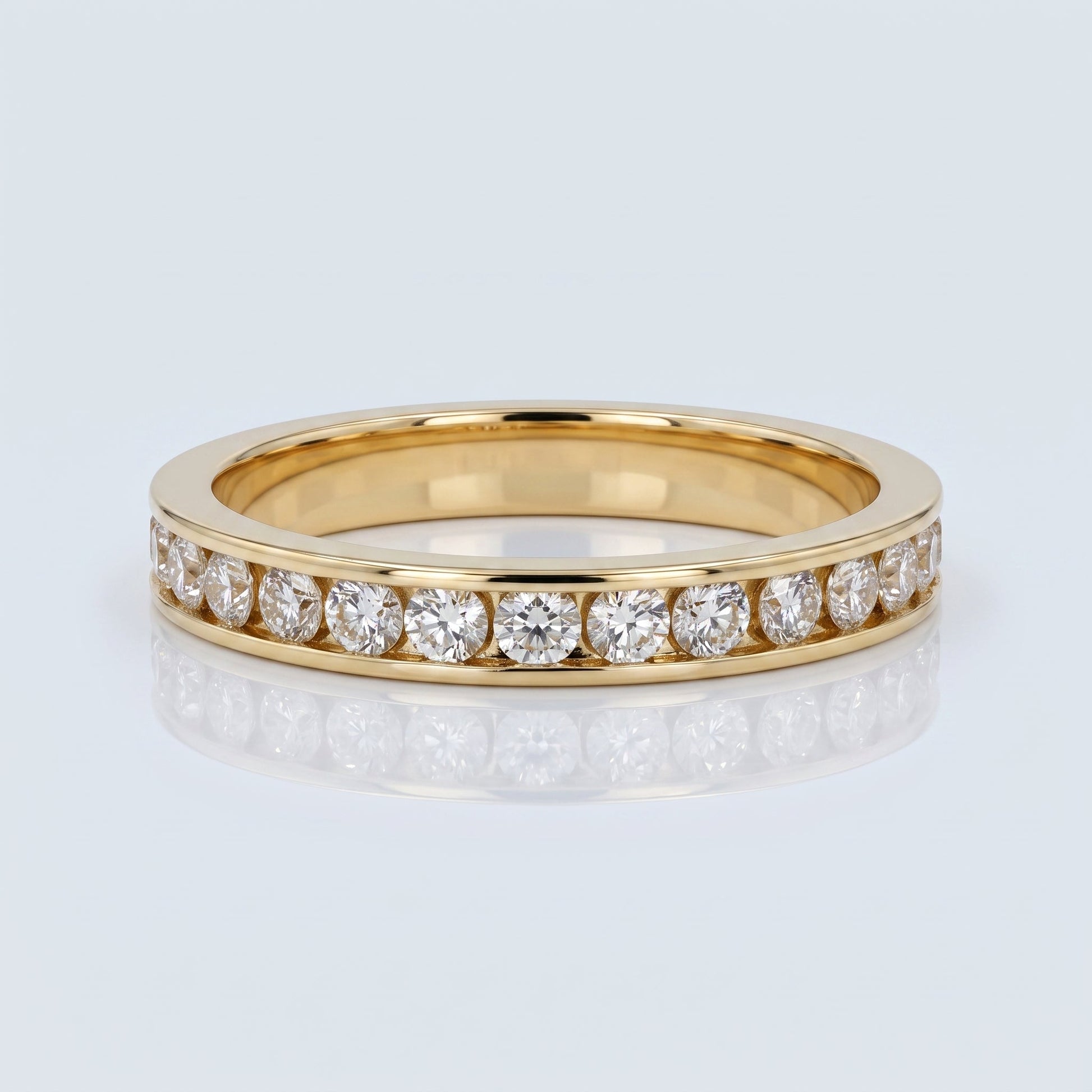 0.2 TCW Round Diamond Half Eternity DEF/VVS Lab Grown Wedding Band