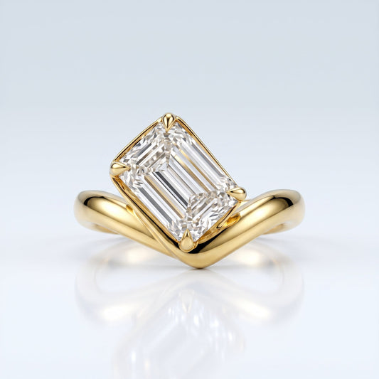 Marquise Swirl Solitaire Engagement Ring – 1 CT Lab Grown Diamond