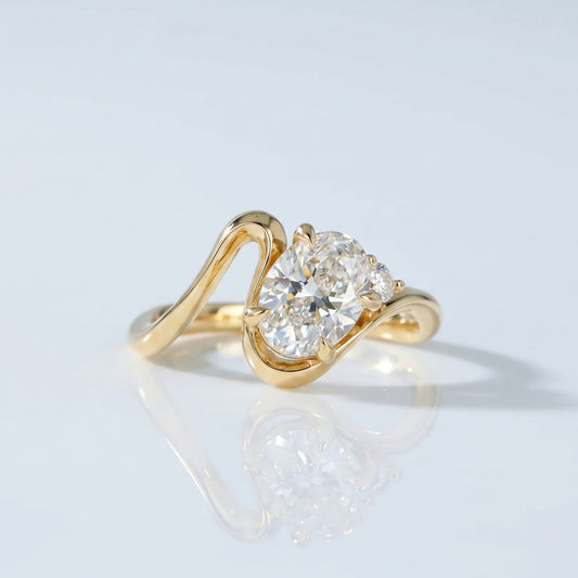 Marquise Swirl Solitaire Engagement Ring – 1 CT Lab Grown Diamond