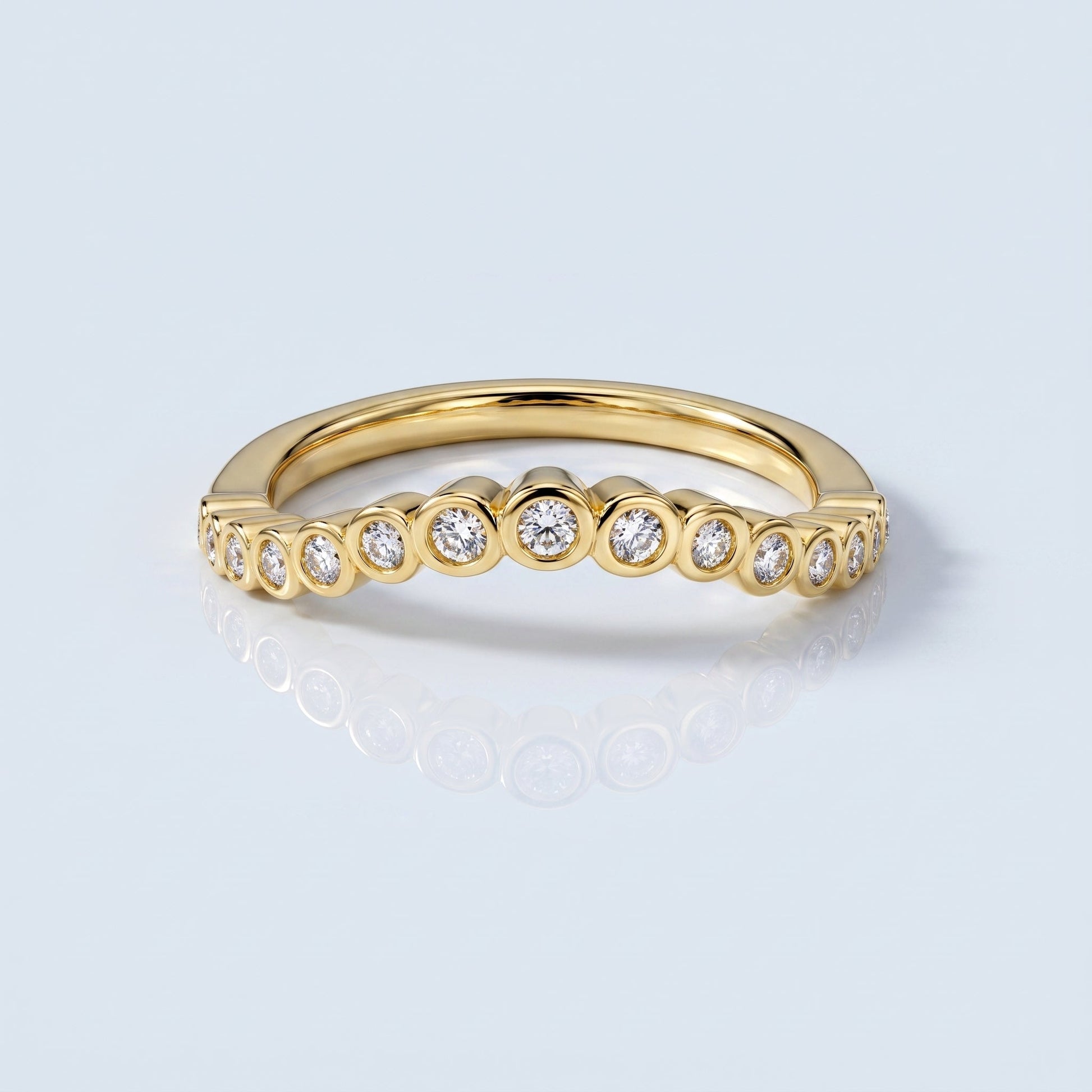 0.2 TCW Round Diamond Half Eternity DEF/VVS Lab Grown Wedding Band