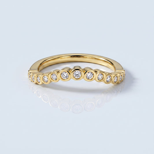 0.2 TCW Round Diamond Half Eternity DEF/VVS Lab Grown Wedding Band