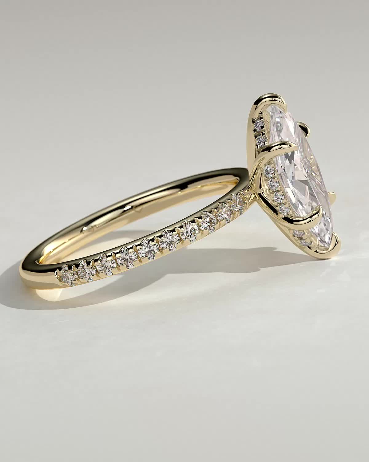Round Halo, Pave & Split Shank Engagement Ring – 1.93 CT Lab Grown Diamond
