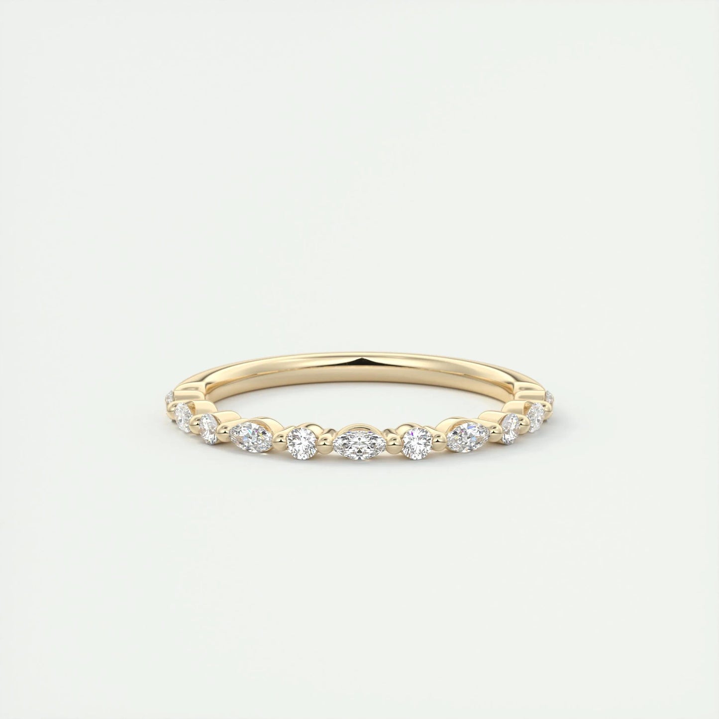 0.32 CT Marquise & Round Multi Stones CVD EF/VVS Diamond Wedding Band 6