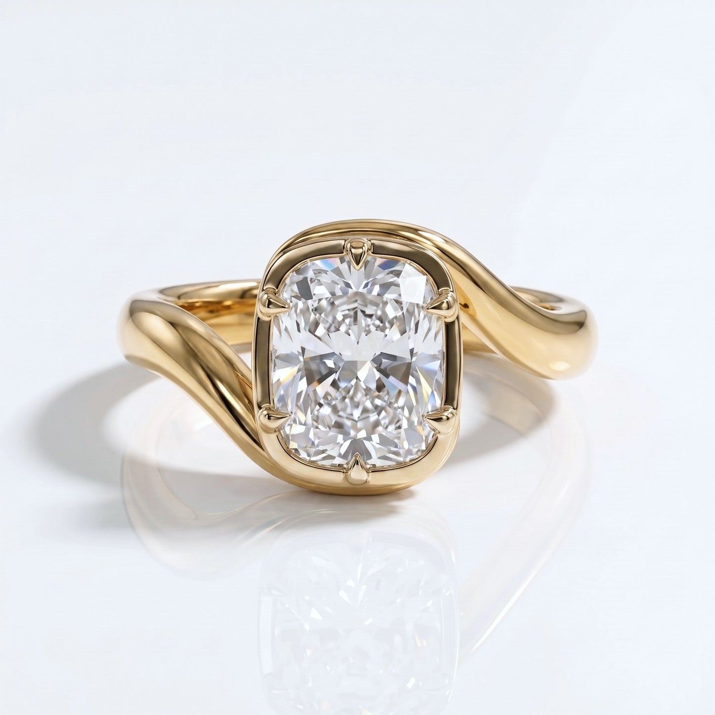 Marquise Swirl Solitaire Engagement Ring – 1 CT Lab Grown Diamond