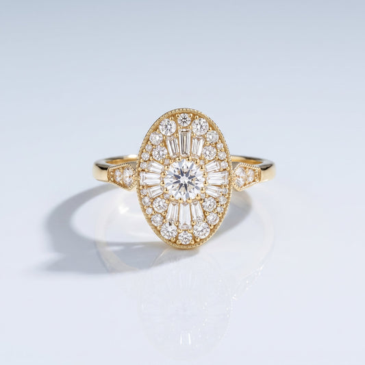 Marquise Swirl Solitaire Engagement Ring – 1 CT Lab Grown Diamond