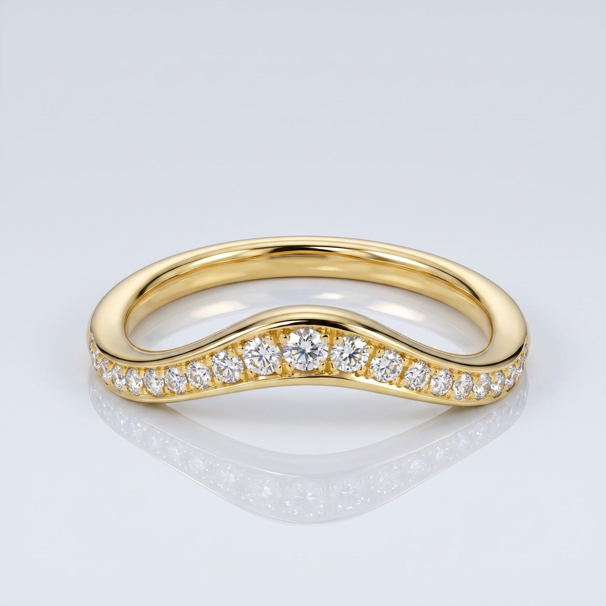 0.2 TCW Round Diamond Half Eternity DEF/VVS Lab Grown Wedding Band