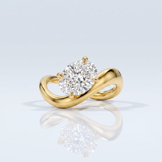 Marquise Swirl Solitaire Engagement Ring – 1 CT Lab Grown Diamond