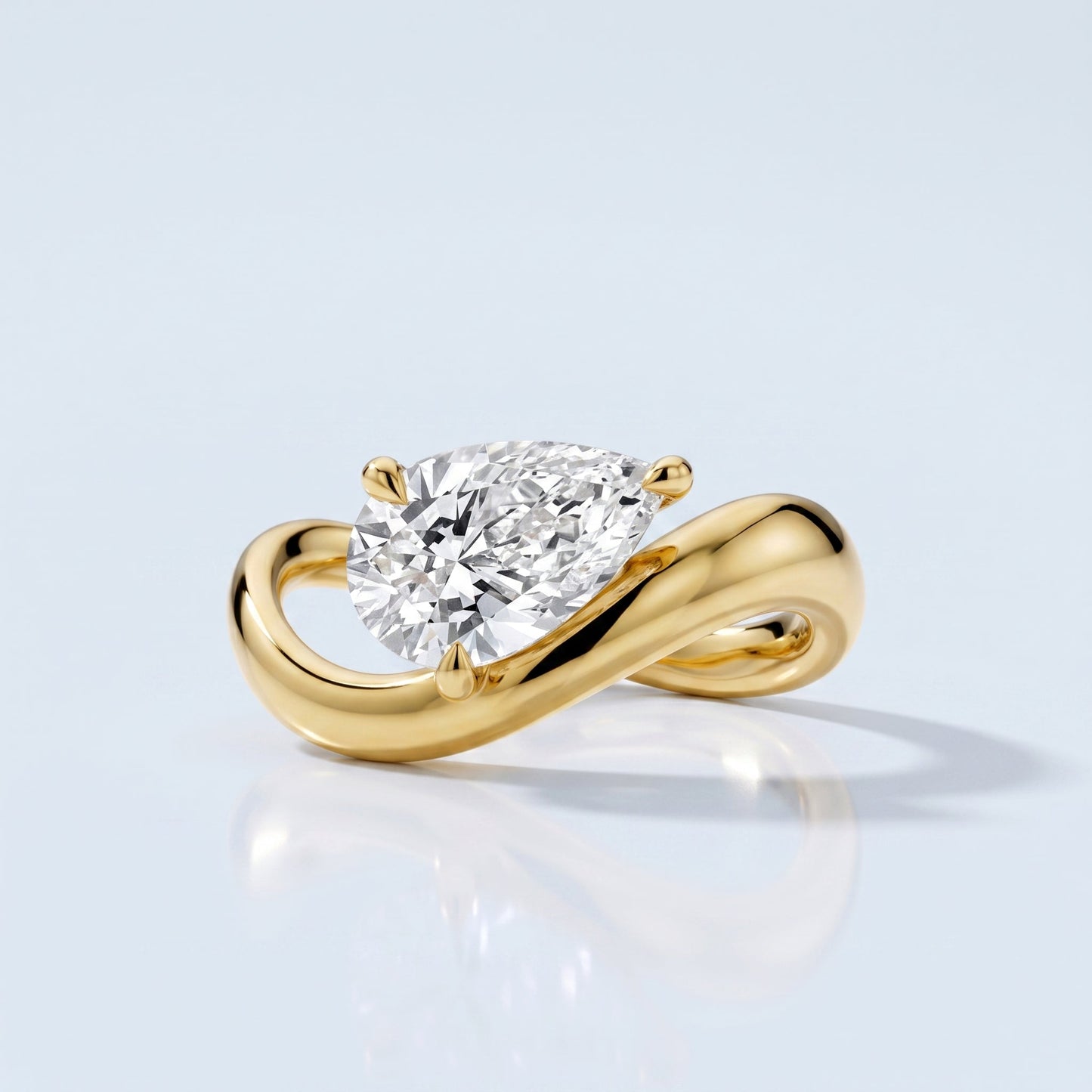 Marquise Swirl Solitaire Engagement Ring – 1 CT Lab Grown Diamond