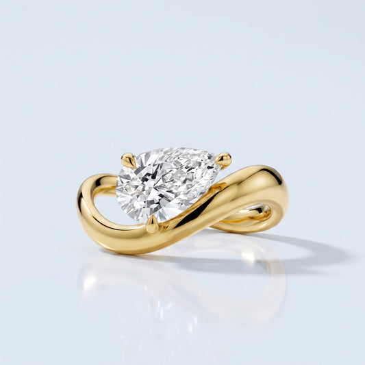 Marquise Swirl Solitaire Engagement Ring – 1 CT Lab Grown Diamond